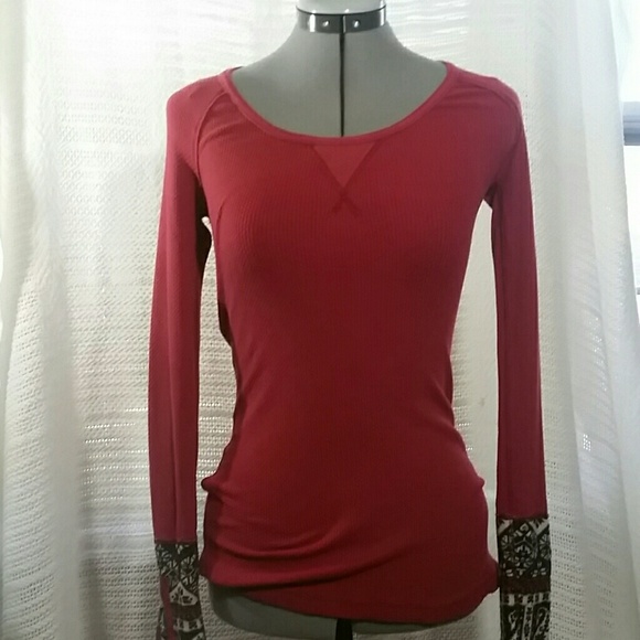 We The Free Tops - WE THE FREE Red Henley Top Size PS
